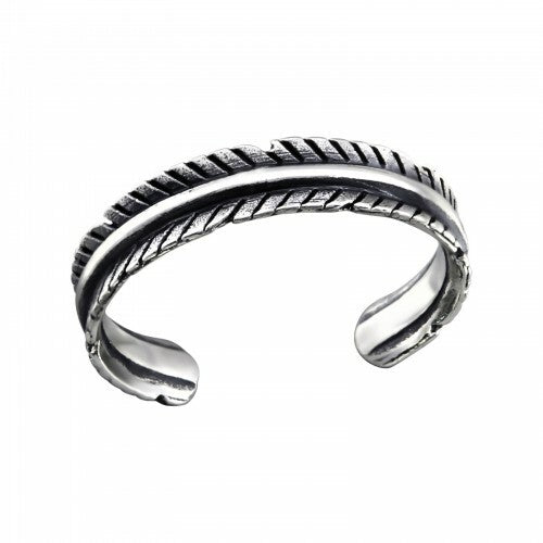925 Sterling Silver Adjustable Midi Ring Finger Stackable Toe Ring Jewellery #2 - Leaf 2