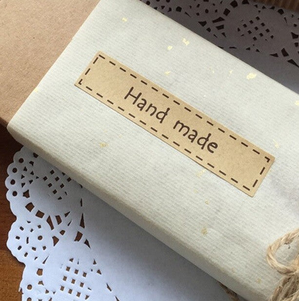 Hand Made Sticker Labels Kraft Gift Food Craft Seal Stickers