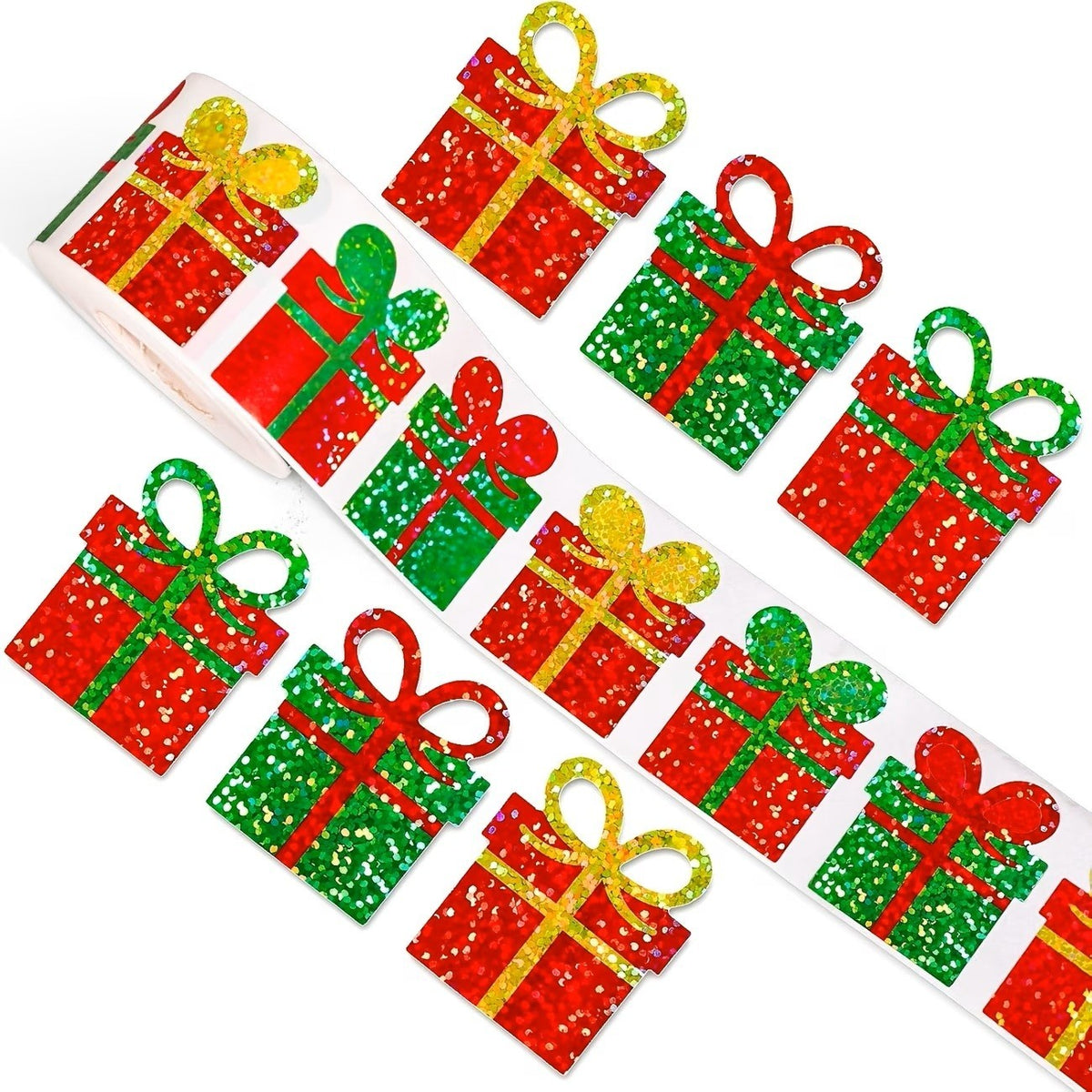 Christmas Stickers Gift Present Diamond Sparkle Peel & Stick Labels Gift Sticker