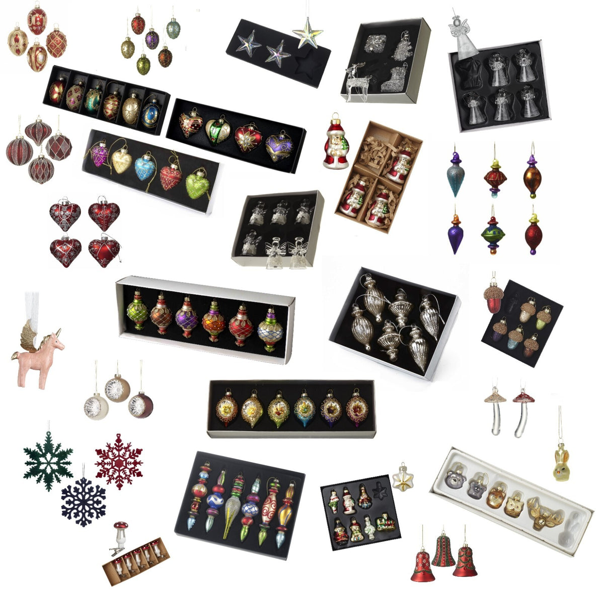 Glass Handcrafted Baubles Premium Traditional Christmas Tree Decoration
