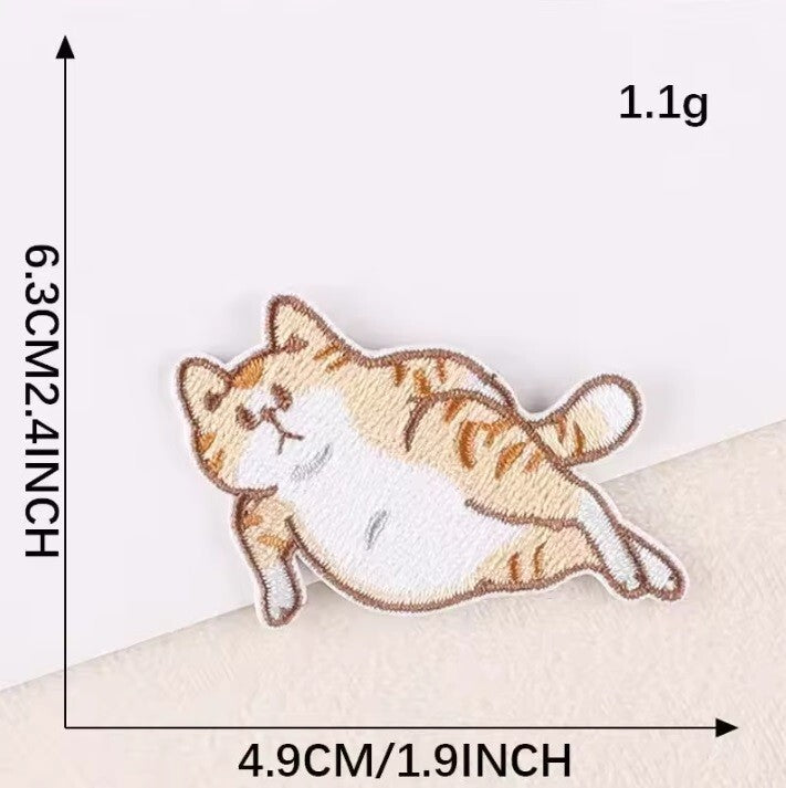 Cat Embroidered Patch Cats Embroidery Patches Iron on / Sew on / Glue on - 6