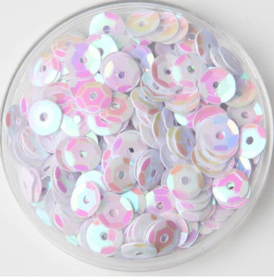 550 / 1200 Round 5mm Loose Sequin Sewing Trim Costume Sequins Craft - 36 COLOURS - AB White