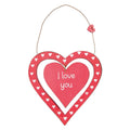 I Love You Red Heart Wood Plaque Home Gift Sass and Belle