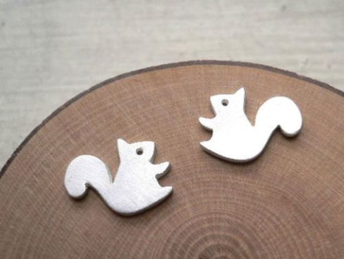 Squirrel Woodland Animal Stud Earrings GOLD OR SILVER Minimalist Jewellery