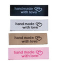 Fabric Labels 'Hand Made With Love' Sew On Garment Clothing Label Tags 50x15mm