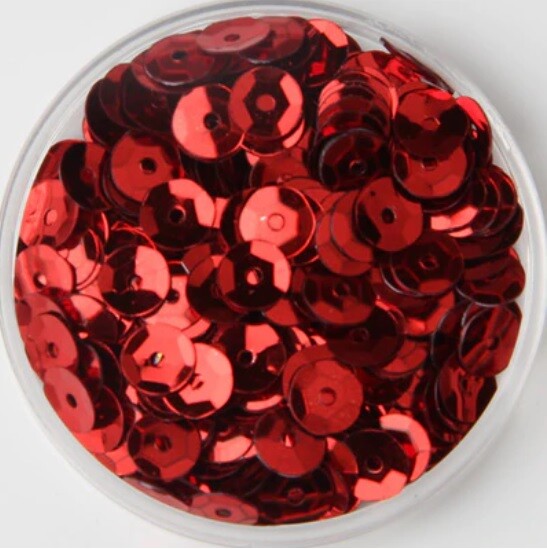 550 / 1200 Round 5mm Loose Sequin Sewing Trim Costume Sequins Craft - 36 COLOURS - Red