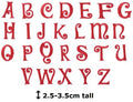 Red Letter Patch Iron or Sew on Embroidered Alphabet Customise Clothing