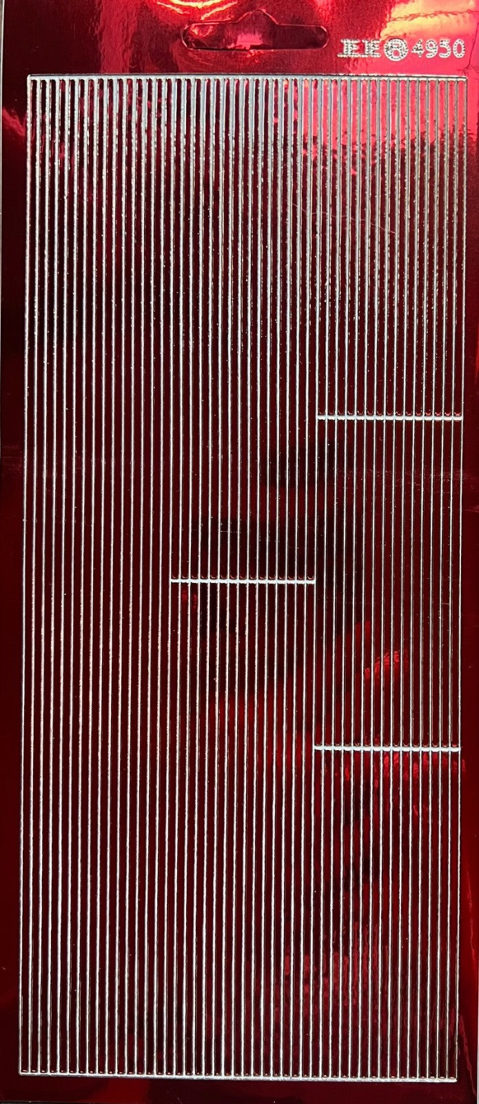 Lines Border Line Mirror Shine Peel Off Sticker Edge Craft Borders Stickers - Red