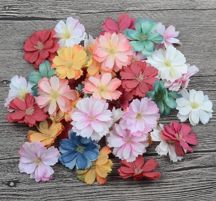 Daisy Blossom Flower Heads Synthetic Flowers Faux Silk Home Wedding Craft 4cm