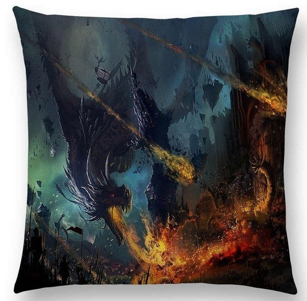 Dragon Cushion Cover Fantasy Mystical Magic Dragon Cushions 18" x 18" - 13