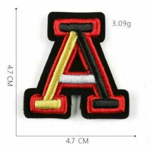 3D Varsity Letter Patch Patches Sew On Embroidered Customise Clothing Alphabet - A