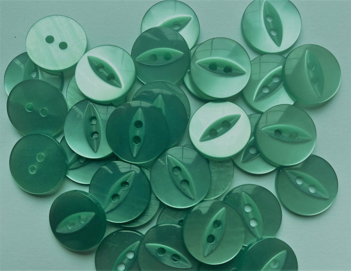 Fish Eye Buttons - 27 Colours 11.5mm 14mm 16mm 19mm - Eyed Buttons Baby Buttons - Aqua