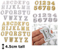 Gold Silver Letter Number Patch Iron or Sew on Alphabet Embroidery Customise