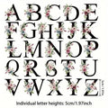 All 26 Letters Alphabet Hotfix Transfer Hot Transfer Patch Black Flower Design