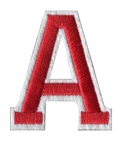 Red Letter Patch Patches Iron or Sew on Alphabet Embroidery Customise Clothes