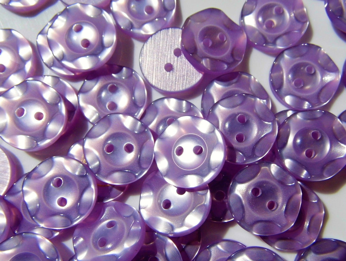 Fruit Gum Baby Buttons Dished Edge 11mm 14mm 16mm Dish Edged Button - Lilac
