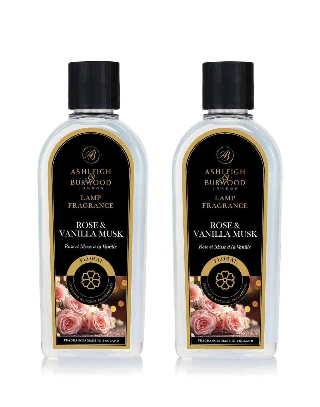 2 x Rose & Vanilla Musk Ashleigh & Burwood Catalytic Lamp Fluid 250ml Each
