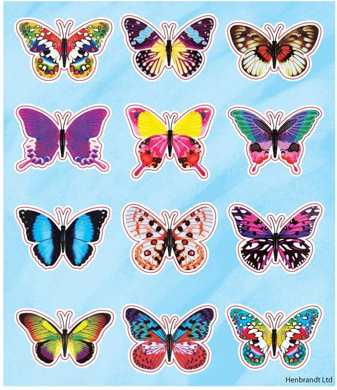 Butterfly Stickers Reward Kids Party Pack Bag Filler Gift Craft Scrap Book Art