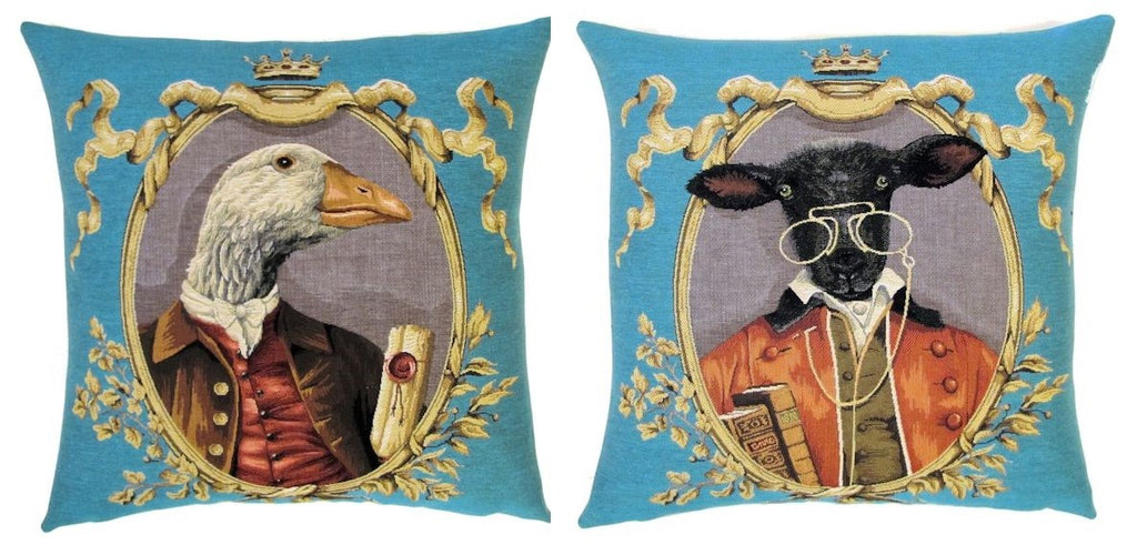 Aristocrat Goose Sheep Tapestry Cushion Covers 18" x 18"