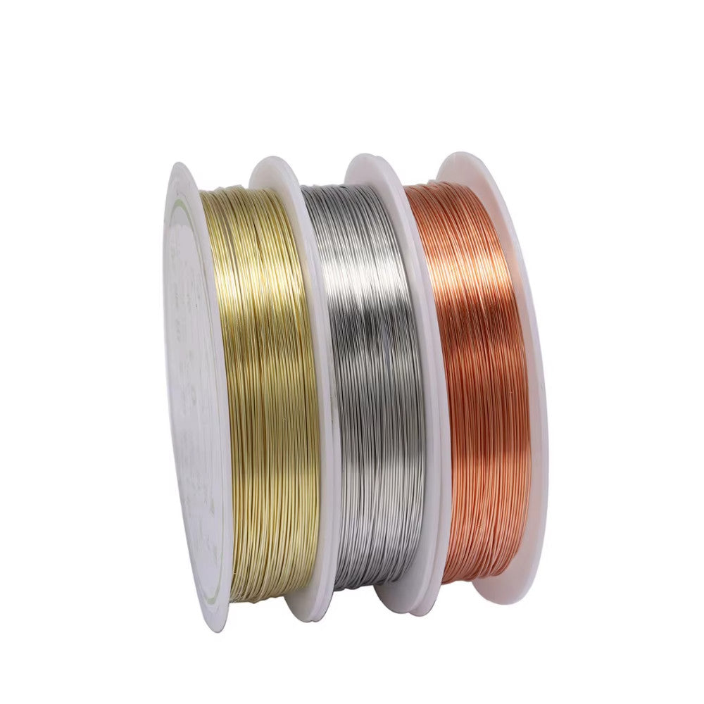 Silver Gold Copper Plated Beading Wire Jewellery Making Supplies 0.3mm 0.4mm