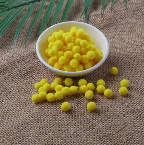 Craft Pom Poms Size 8mm Many Colour Options & Pack Sizes Pom Pom Art & Craft - Yellow