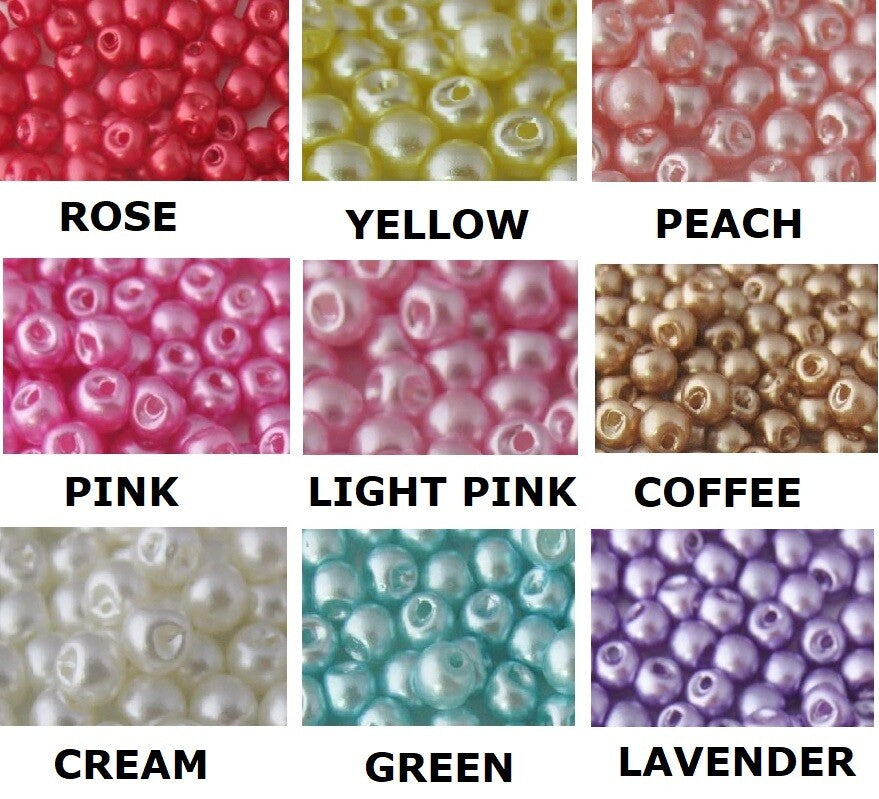 Pearl Bead Buttons Sideways Side Shank Wedding Embellishments 6mm / 8mm / 10mm - Lavender