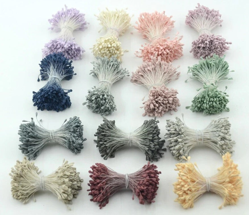 Artificial Matte Flower Heart Stamen Double Head Eco Friendly Wedding Craft 5mm