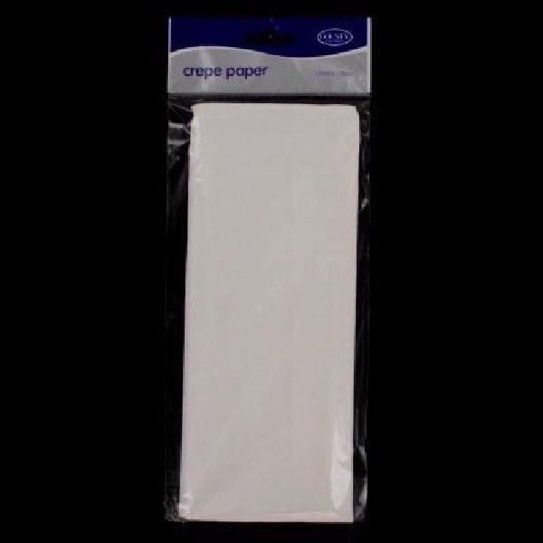 Crepe Paper Sheets 1.5 Meter x 50cm Party Decorations Craft Paper Roll Streamer - White