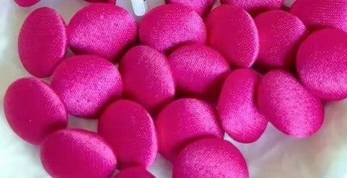 Coloured Buttons Fabric Cloth Covered Button Satin Round Sewing 11mm / 1.1cm - Fuchsia