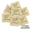 Faux Suede Leather Labels Hand Made Knit Design Clothing Tag Label Tags 25x25mm - Design 1