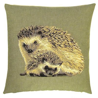 FOREST ANIMALS OWL SQUIRREL HEDGEHOG HARE TAPESTRY CUSHION COVERS 18" x 18" - Hedgehog