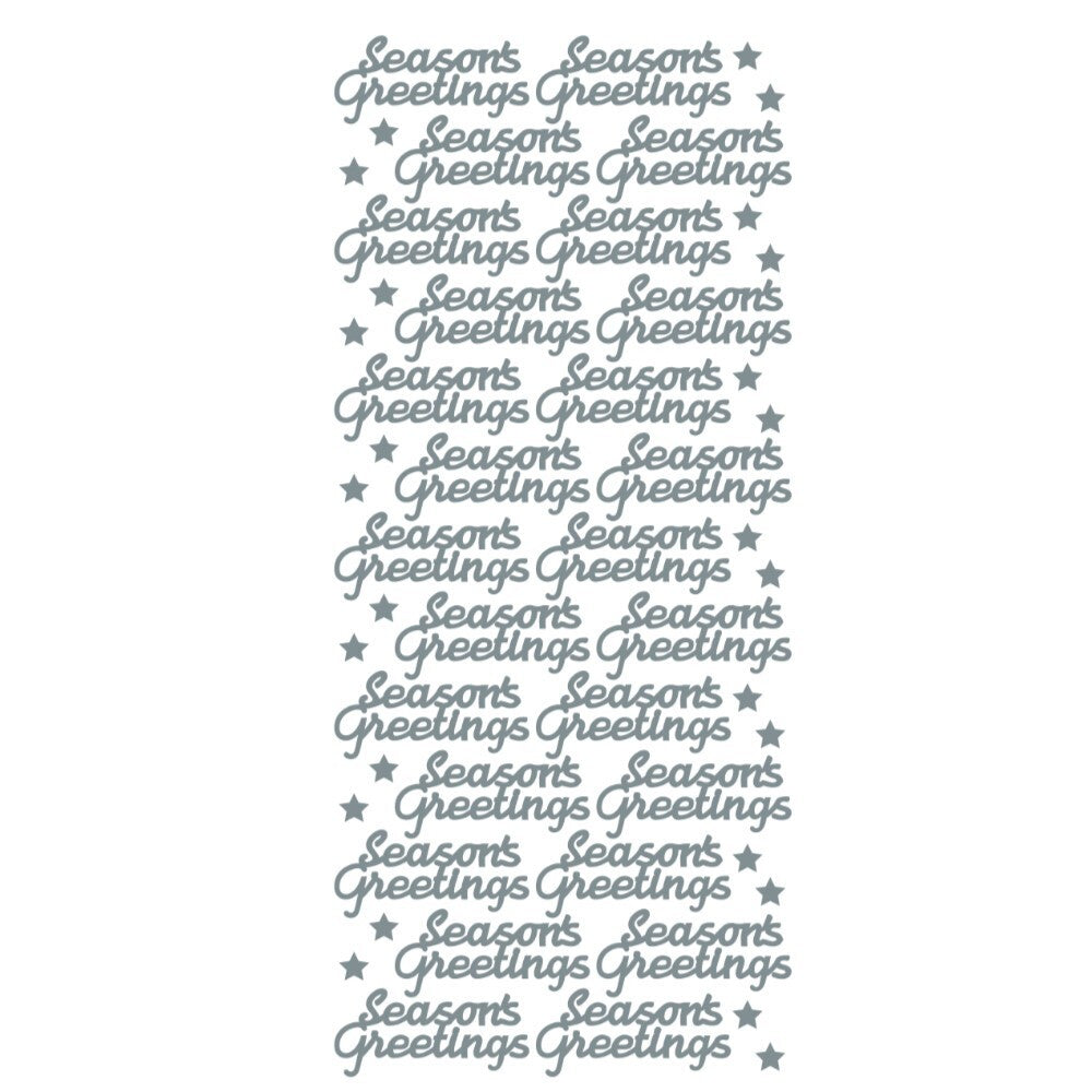 Merry Christmas Happy Christmas Peel Off Sticker Card Making Craft Stickers - Seasons Greetings Silver