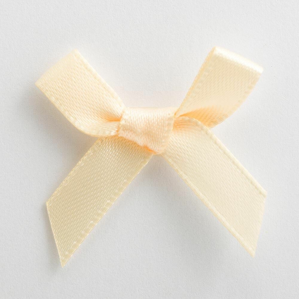 3cm Satin Bows 6mm Bow Pre Tied Ribbon Sewing Crafts Wedding Cards Scrapbook - Cream