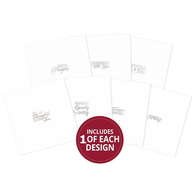 Hunkydory Trim Me! Foiled Inserts Birthday Everyday Christmas - Pack of 7 Sheets - Thinking of You Silver