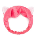 Cat Ears Soft Stretchy Headband Elastic Hair Band Costume Party Kitten Beauty - Rose Pink with White