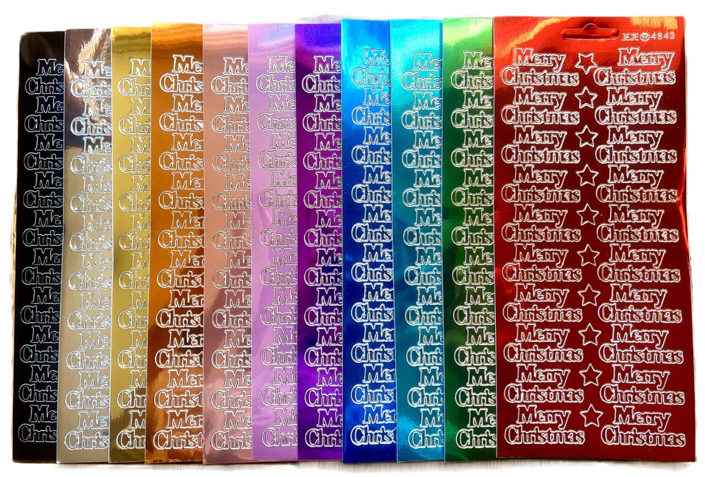 Mirror Shine Merry Christmas Peel Off Sticker Card Making Craft Stickers