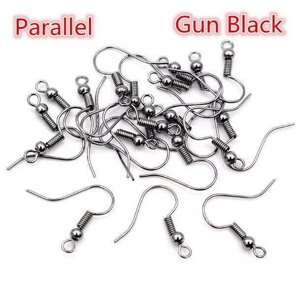 Earring Hooks Blanks Wire Hook Jewellery Makings Findings Fitting Base - Gun Black