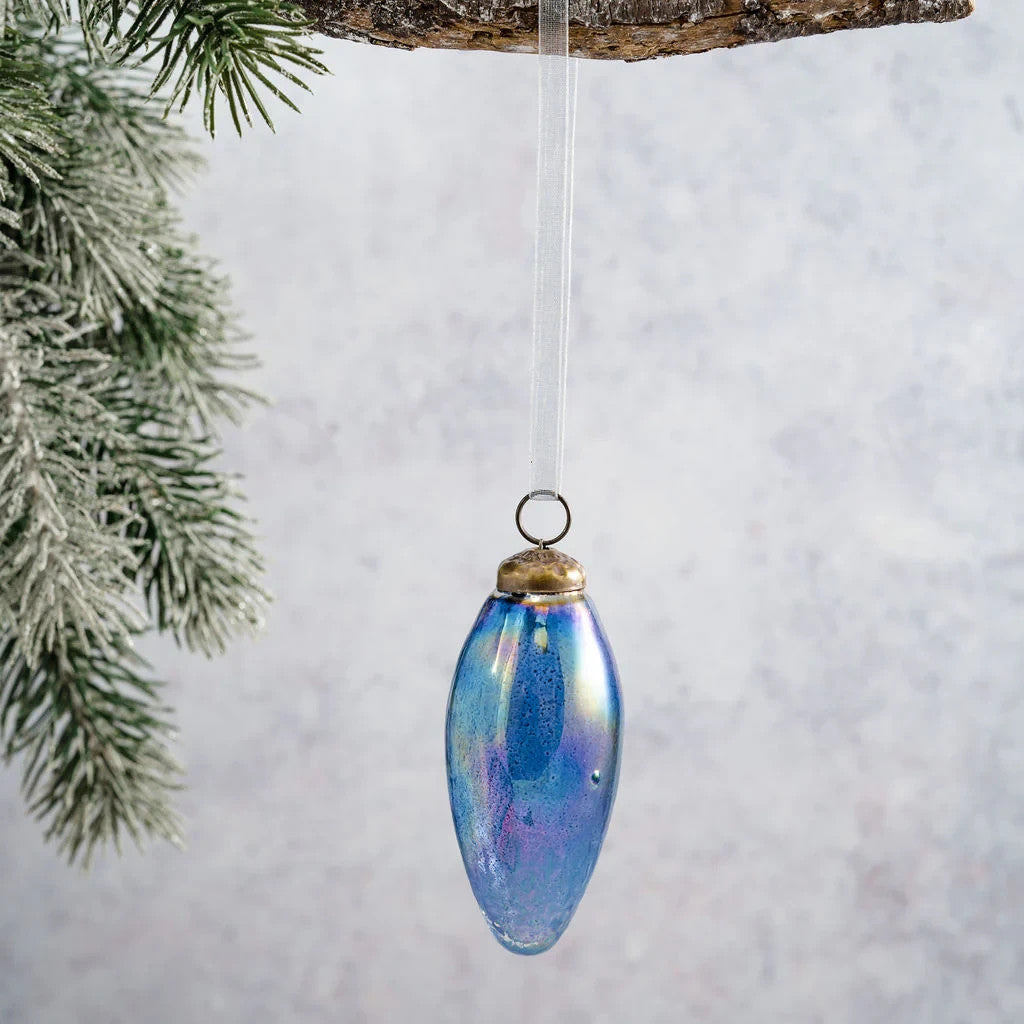2 Pack Conical Glass Handcrafted Baubles Premium Traditional Christmas Tree - 2 Pack Old Navy Lustre