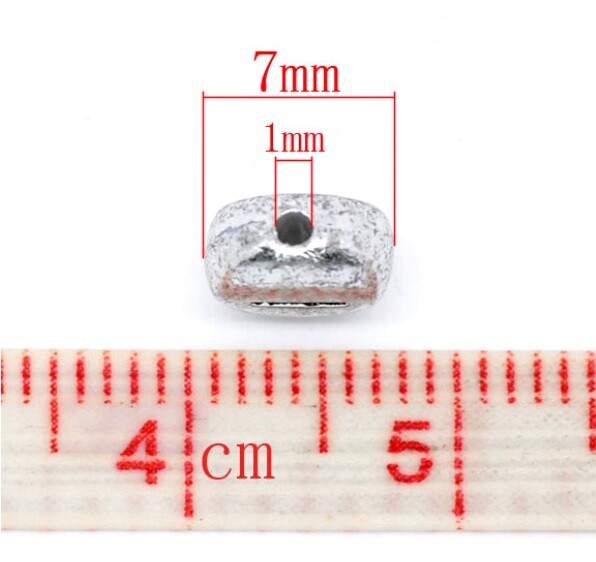 100 x Round Alphabet Beads Letter Spacer Spacers Gold & Silver 7mm