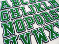 Large 3D Green Varsity Chenille Patch Letter Patches Iron Sew on Alphabet 7cm