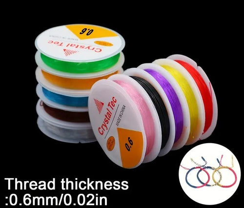 0.6mm Coloured Elastic Stretchy Beading Thread Nylon Jewellery Bead Stretch Cord