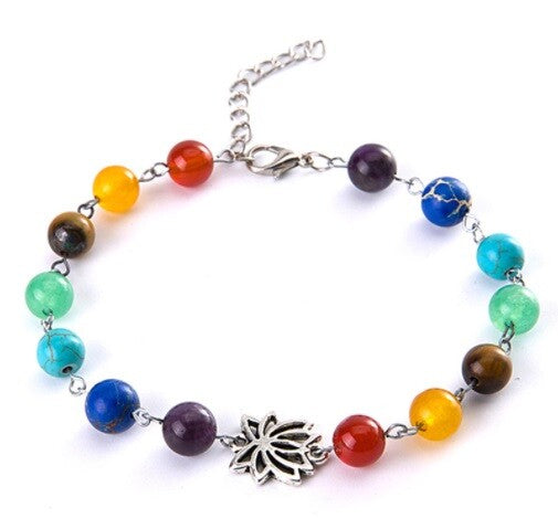 7 Chakra Beads Rainbow Bracelet Positive Energy Spiritual Healing Reiki Gift