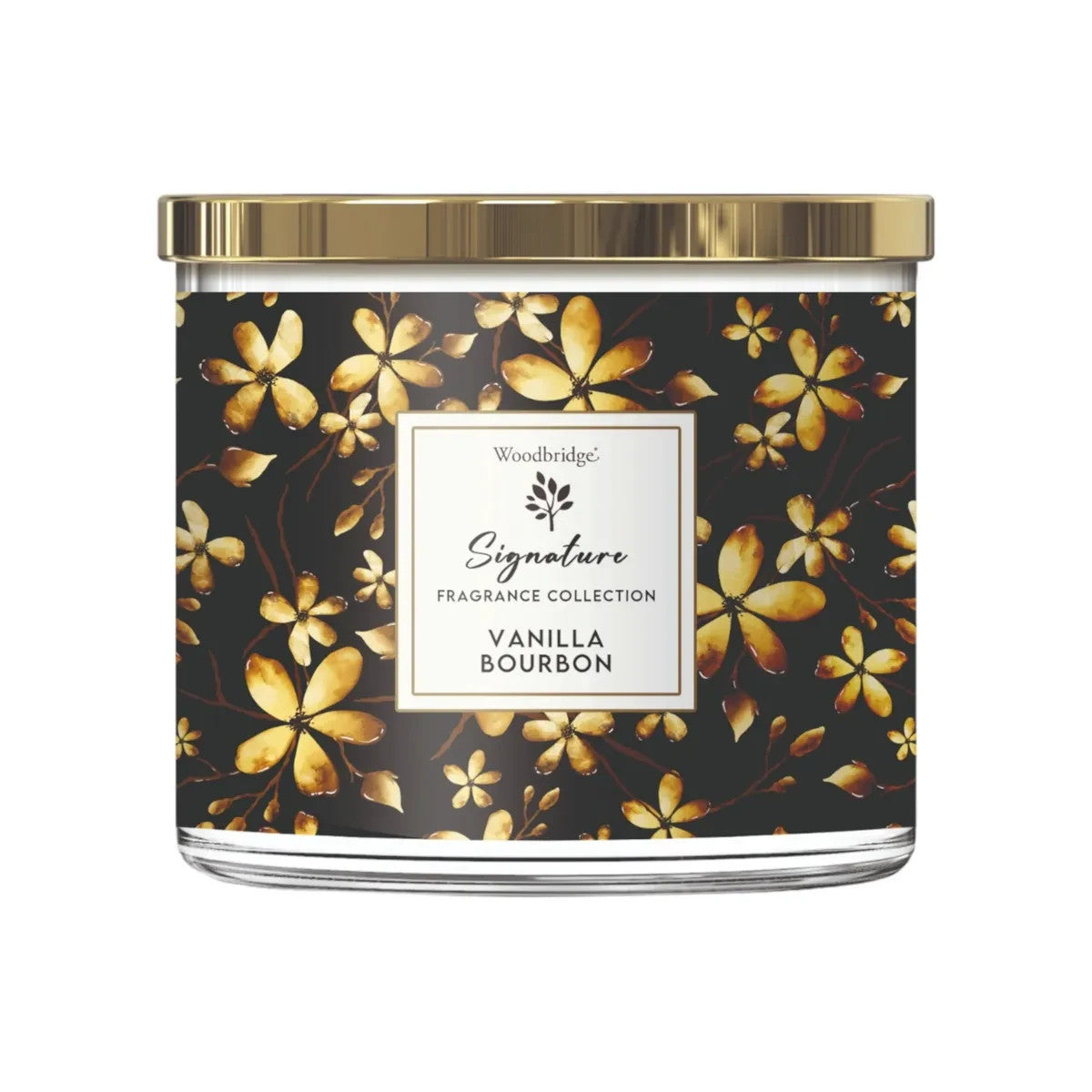 Large Three Wick Fruit Christmas Woodbridge Glass Jar Candle - 38 Hour Burn Time - Vanilla Bourbon