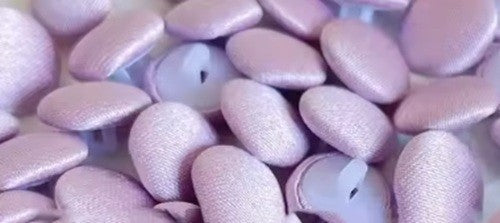 Coloured Buttons Fabric Cloth Covered Button Satin Round Sewing 11mm / 1.1cm - Lilac