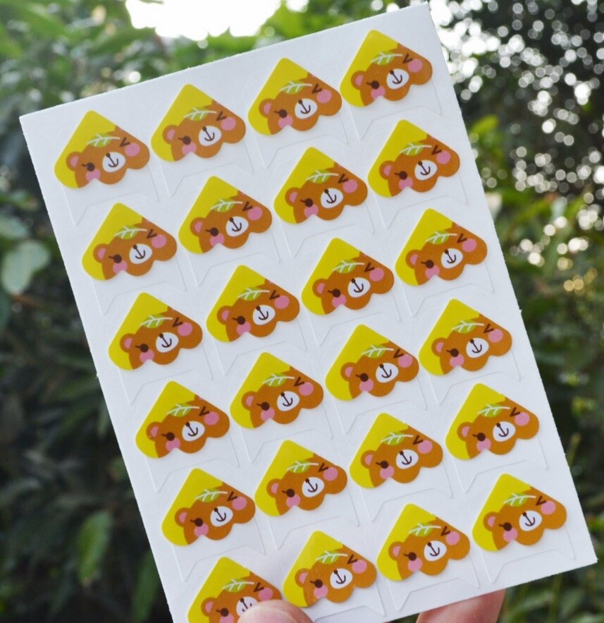 24 Animal Self Adhesive Baby Craft Photo Album Frame Corner Protector Stickers - Brown Bear