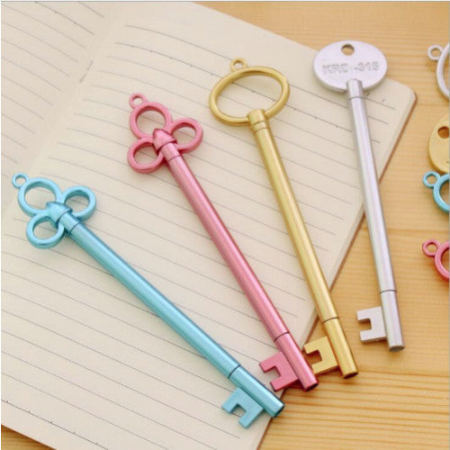 Metallic Key Pen Retro Pens Creative Office School Stationery Japan Gift
