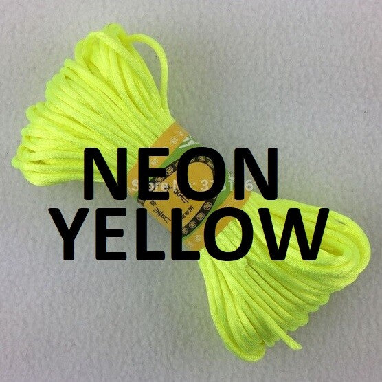 Cord Silky Satin Kumihimo Braiding Rattail Macrame 2mm Thick 5/10/20 Meter - Neon Yellow