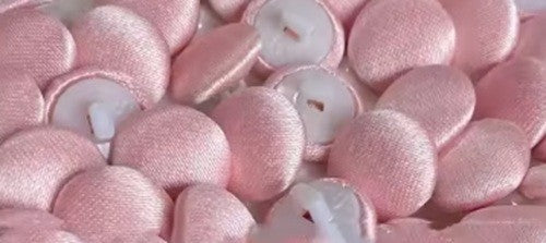 Coloured Buttons Fabric Cloth Covered Button Satin Round Sewing 11mm / 1.1cm - Peach Pink