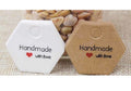 Hexagon Tags Hand Made with Love Tag Craft Gift Jewellery Tags Christmas