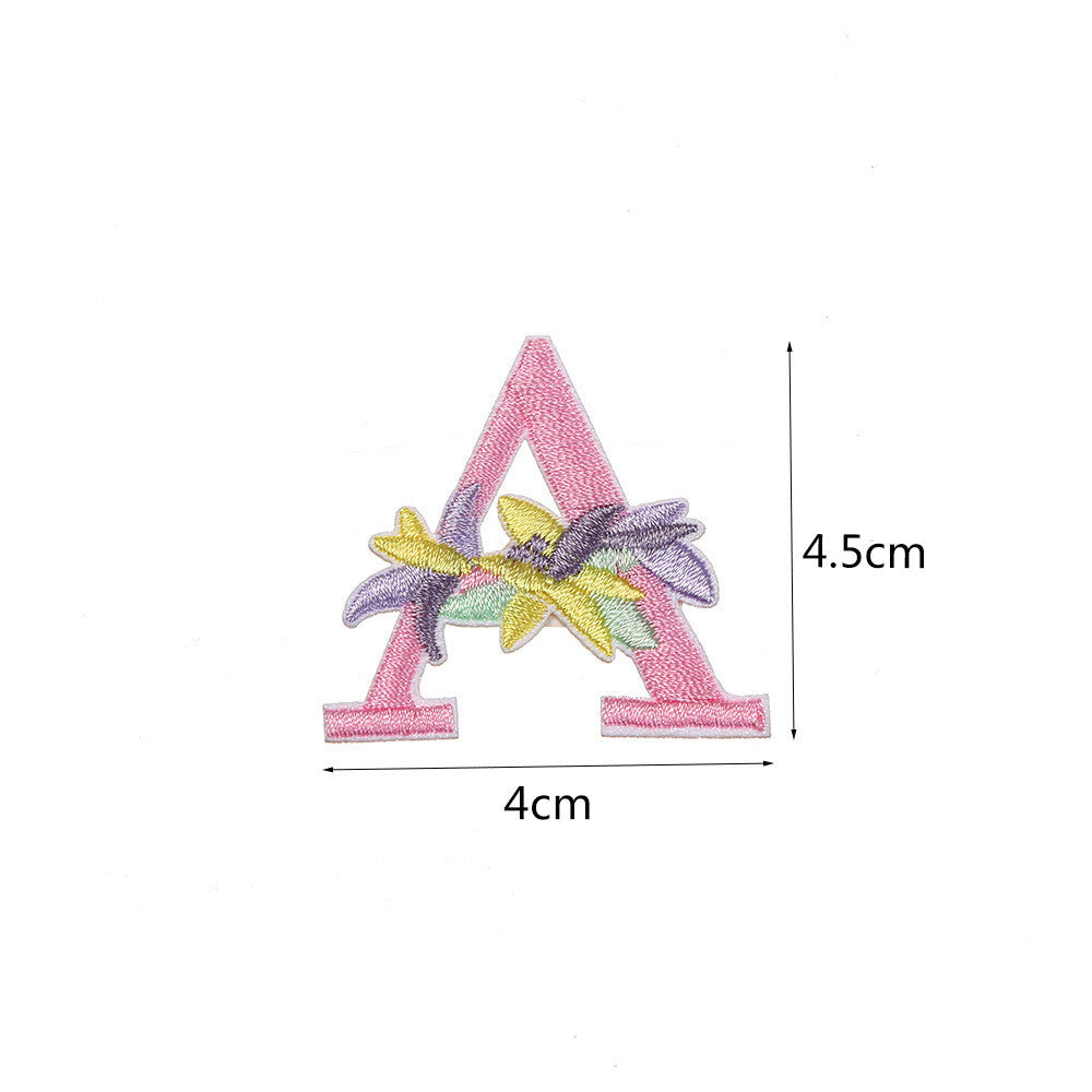 Flower Letter Patch Iron on or Sew on Alphabet Embroidery Clothing Patches